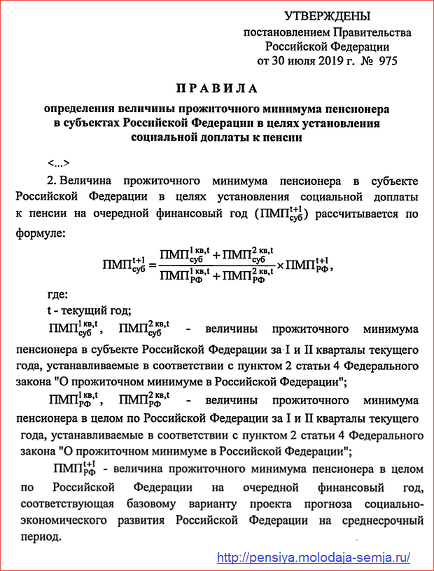 Расчет прожиточного минимума для пенсионеров
