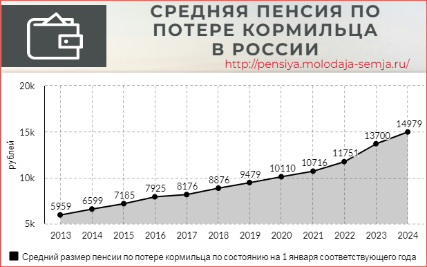 Средняя пенсия по потере кормильца в России статистика